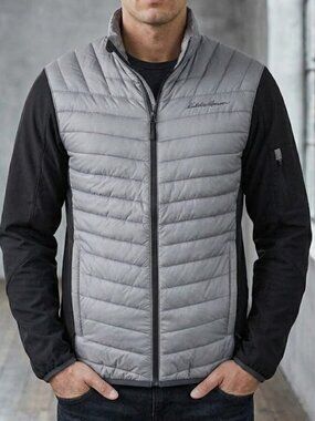 Eddie Bauer Freeheat Puffer Lightweight Hideaway Hood Hooded Jacket Men's S